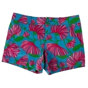 Lilly Pulitzer Blue Pink Green Floral Print Shorts